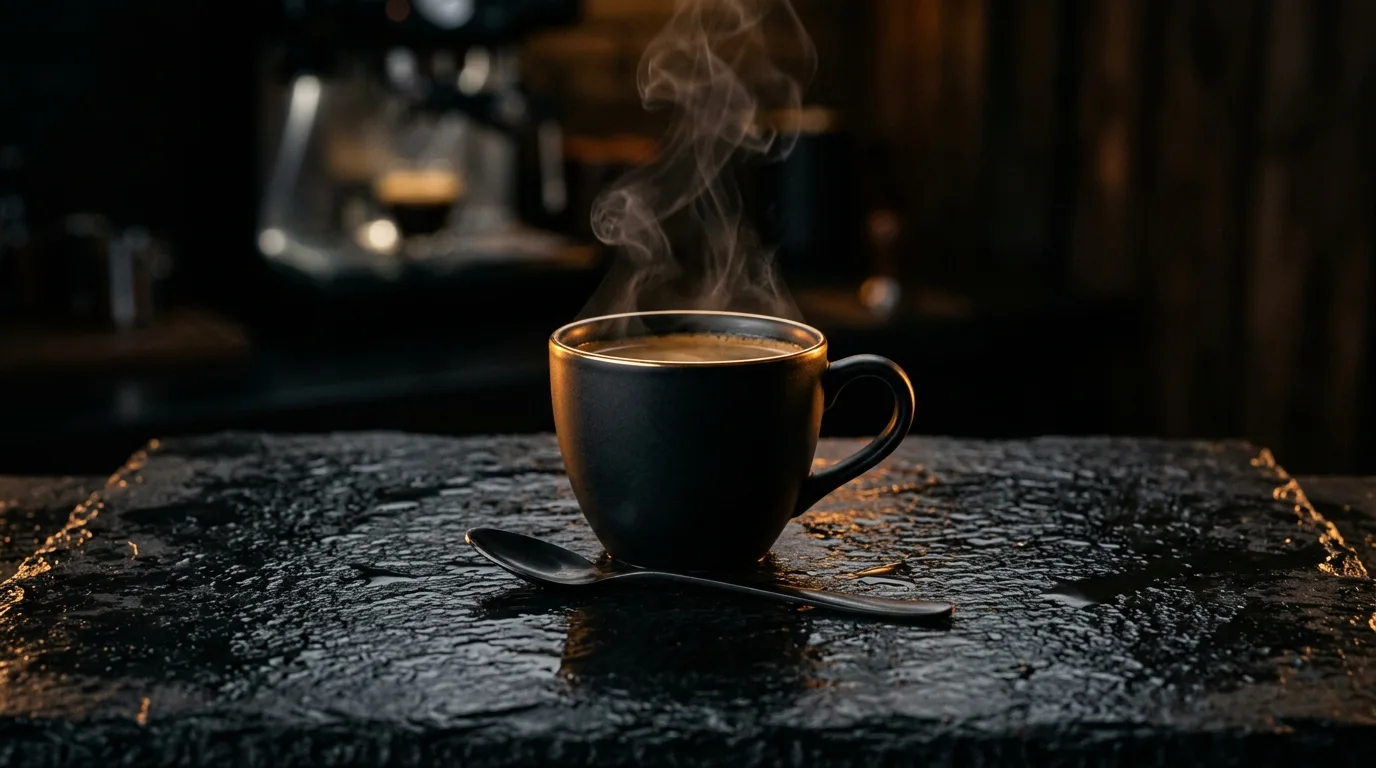 Sculptural espresso product photography with dramatic studio lighting
